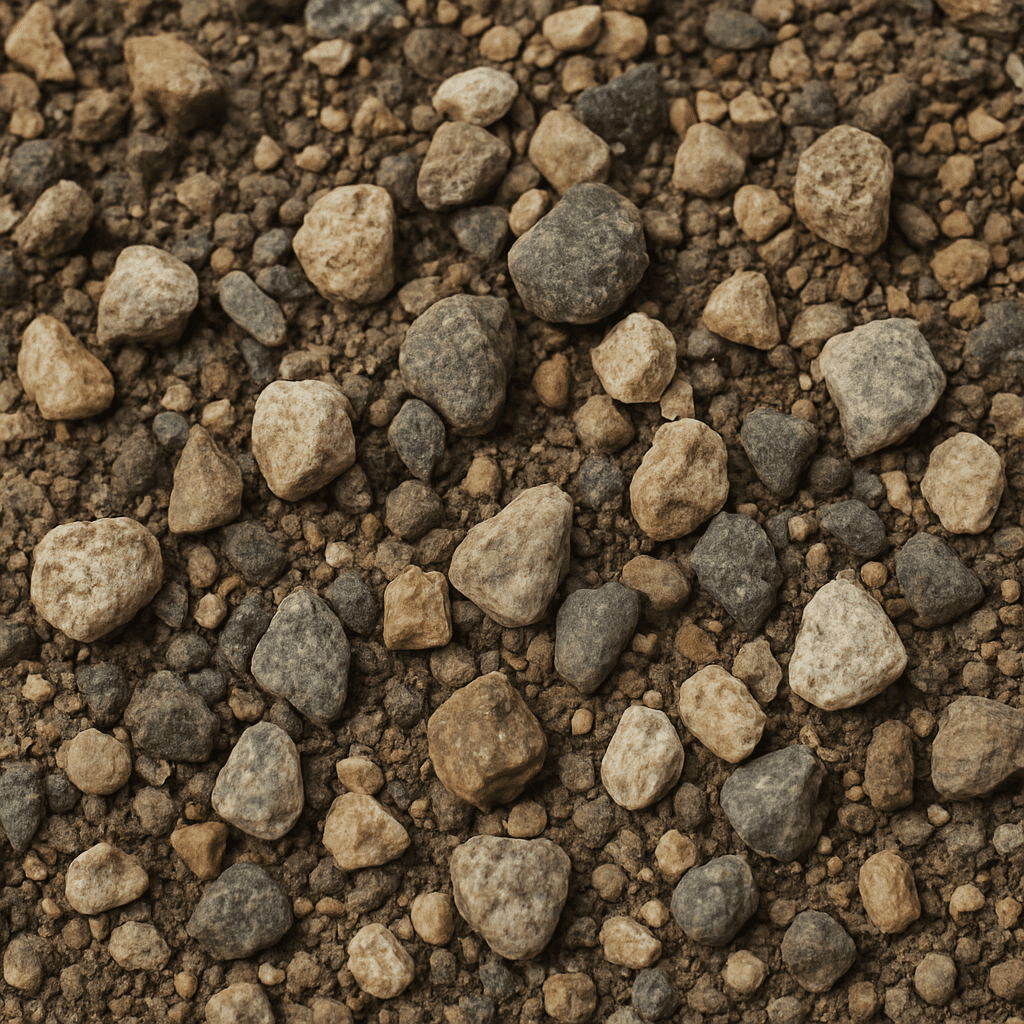 Close-up of permeable, gravelly soil that is optimal for alpine plants